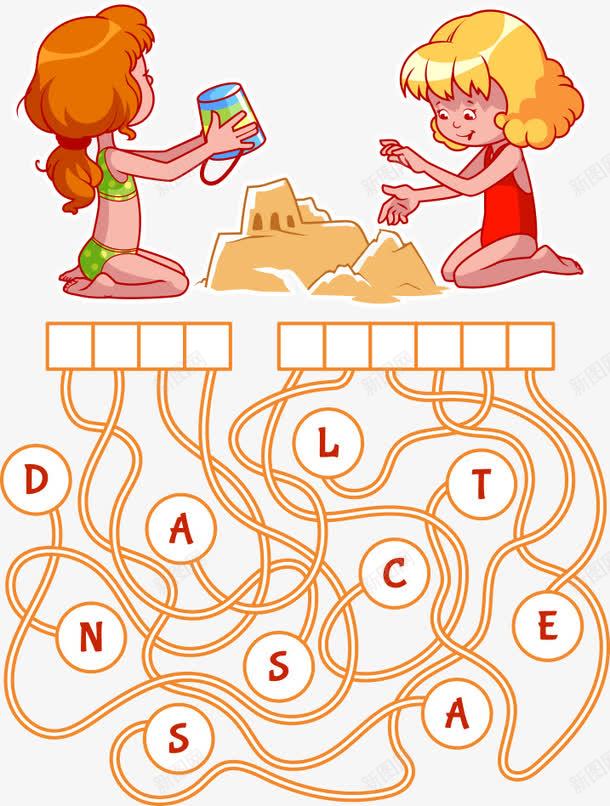 玩沙子的女孩png免抠素材_88icon https://88icon.com 人物 卡通人物 卡通女孩 可爱迷宫 女孩 矢量人物 矢量女孩 迷宫