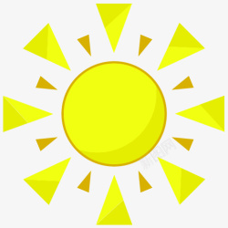 黄色简约太阳边框纹理素材