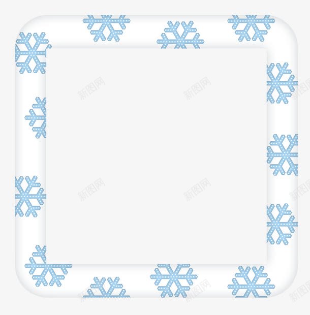 雪花图案边框png免抠素材_88icon https://88icon.com 卡通 手绘 蓝色 边框 雪花