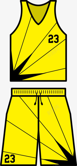 黄色背心卡通球衣矢量图素材