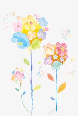 梦幻彩色花素材
