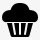 纸杯蛋糕简单的黑色iphonemini图标图标