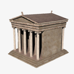 砖块砖色屋顶希腊神庙素材