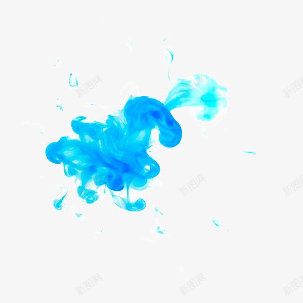 蓝色水彩墨迹png免抠素材_88icon https://88icon.com 墨迹 晕染 水彩 蓝色