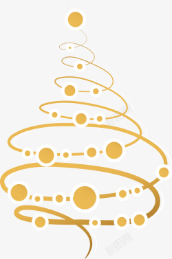 金色选择线条圣诞树素材