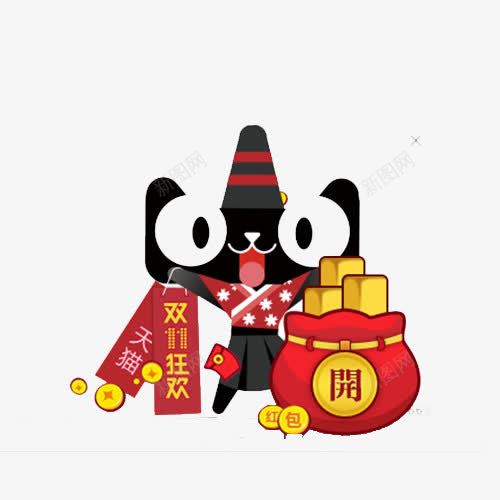 天猫贺新年psd免抠素材_88icon https://88icon.com 双十一狂欢 天猫 天猫头 新年