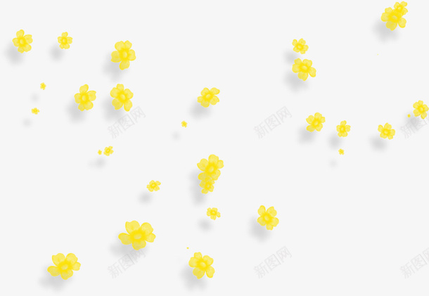 黄色小花漂浮png免抠素材_88icon https://88icon.com 可爱 漂浮素材 花朵 黄色