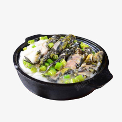 砂锅里的美食青椒鱼素材