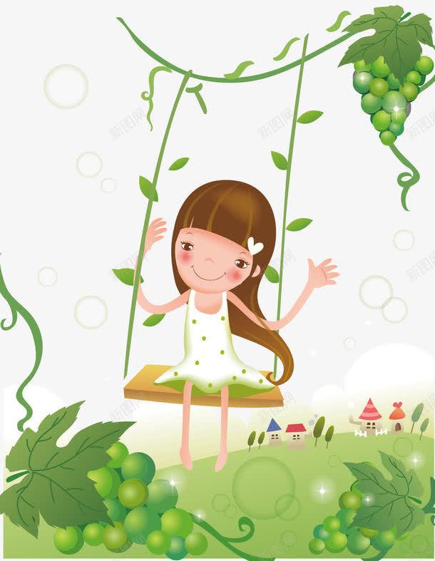 春景秋千png免抠素材_88icon https://88icon.com png下载 春景 海报元素 绿色 装饰素材