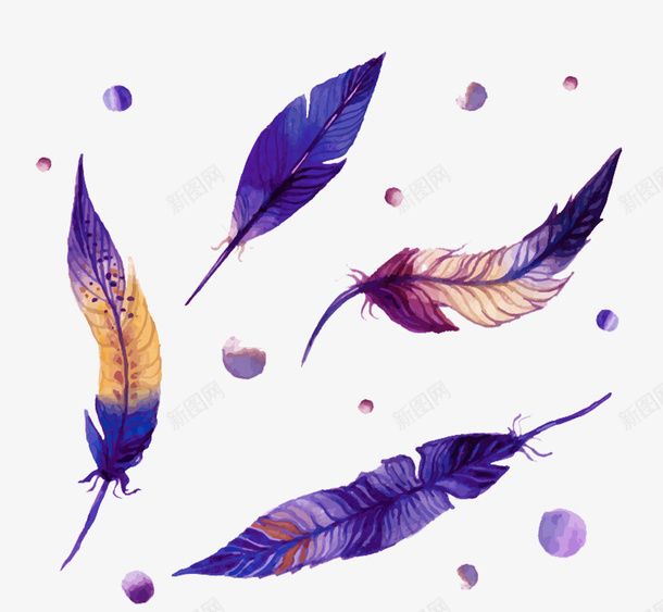 紫色羽毛png免抠素材_88icon https://88icon.com 元素 手绘 插画 漂浮 紫色 羽毛