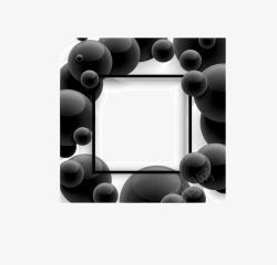 黑色立体圆形装饰边框素材
