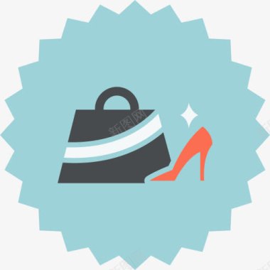 配件配件袋时尚女性鞋电子商务与购物图标图标
