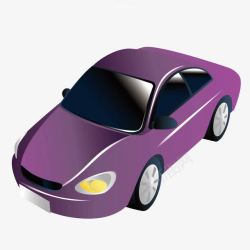 卡通紫色小汽车轿车素材