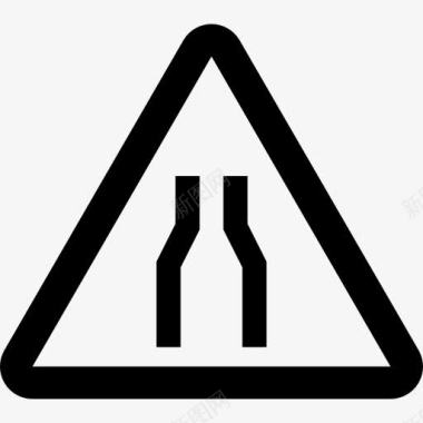 车道素材狭窄的双车道标志图标图标