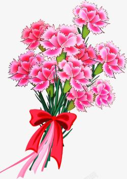 粉色手绘精美花束节日素材