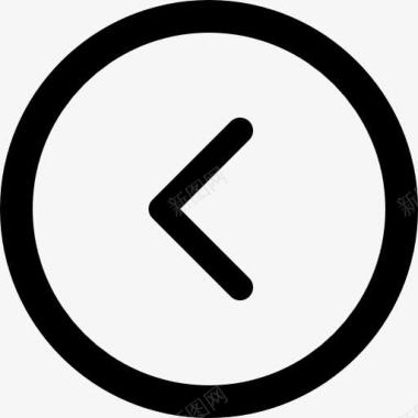 符号左箭头薄符号在圆形按钮图标图标
