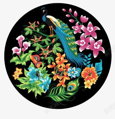 花纹刺绣卡通png免抠素材_88icon https://88icon.com 动物 艳丽 花朵