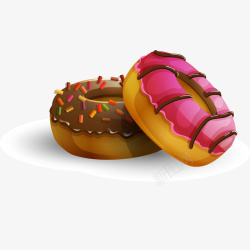 卡通甜食甜甜圈矢量图素材