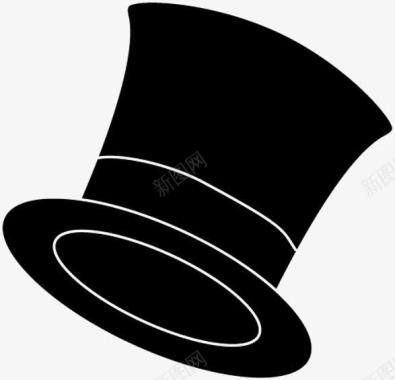 卡通黑色装饰魔术师高帽图标图标