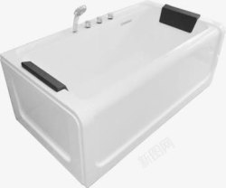 白色瓷砖浴缸素材
