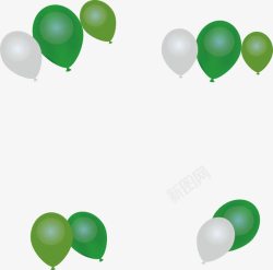 绿色珠光气球边框素材