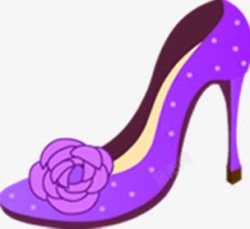 紫色花朵高跟鞋女鞋素材
