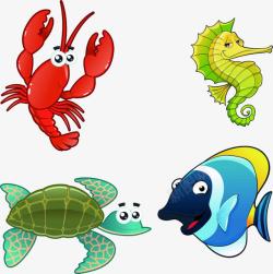 鱼水族水生物动物卡通素材