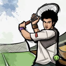 手绘网球运动素材