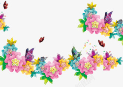 粉色清新唯美花朵装饰图案素材