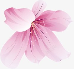 手绘粉色渐变海报装饰花朵素材