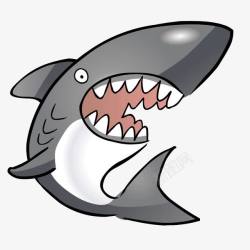 蓝色海洋鲨鱼凶猛矢量图素材