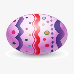 紫色花纹彩蛋素材