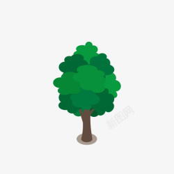 卡通绿色树木矢量图素材