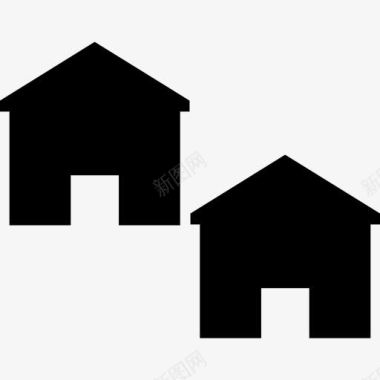 小房子免抠两个小房子图标图标