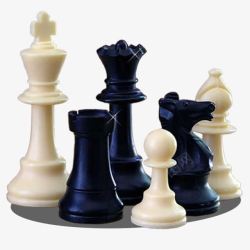毛笔子国际象棋黑白子高清图片