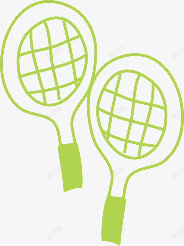 线条网球拍png免抠素材_88icon https://88icon.com AI 卡通 手绘 插画 线条 绿色 网球 网球拍 运动