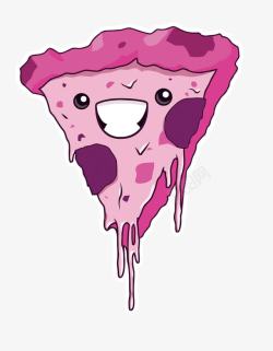 卡通粉色披萨素材