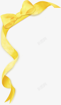 黄色卡通蝴蝶结装饰图案素材