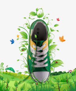 绿色帆布鞋素材