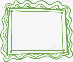 绿色手绘花边标题框素材