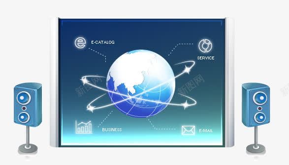 电子科技电脑png免抠素材_88icon https://88icon.com 地球 电子商务 音箱