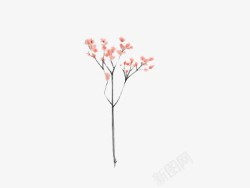 粉色花朵小树装饰素材