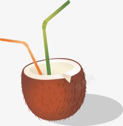 椰子汁插图矢量图素材