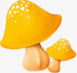 卡通黄色蘑菇素材