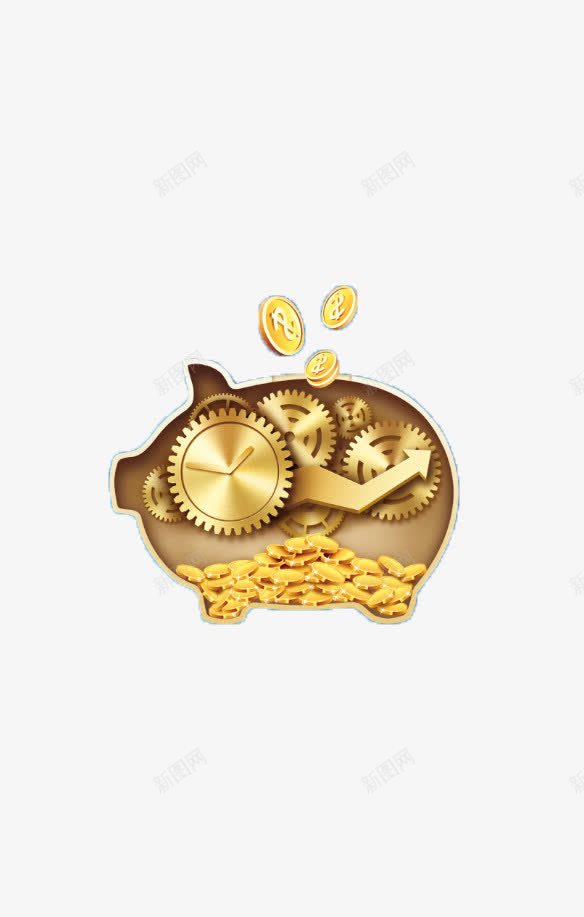 金色的猪存钱png免抠素材_88icon https://88icon.com p2 p2p 猪 金币 金色