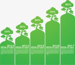 阶梯树苗数据图矢量图素材