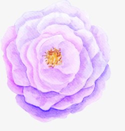 手绘紫色花朵装饰植物春日素材