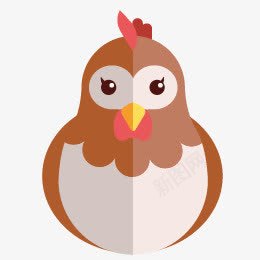 扁平动物图案png免抠素材_88icon https://88icon.com 动物 卡通 图案 扁平 母鸡