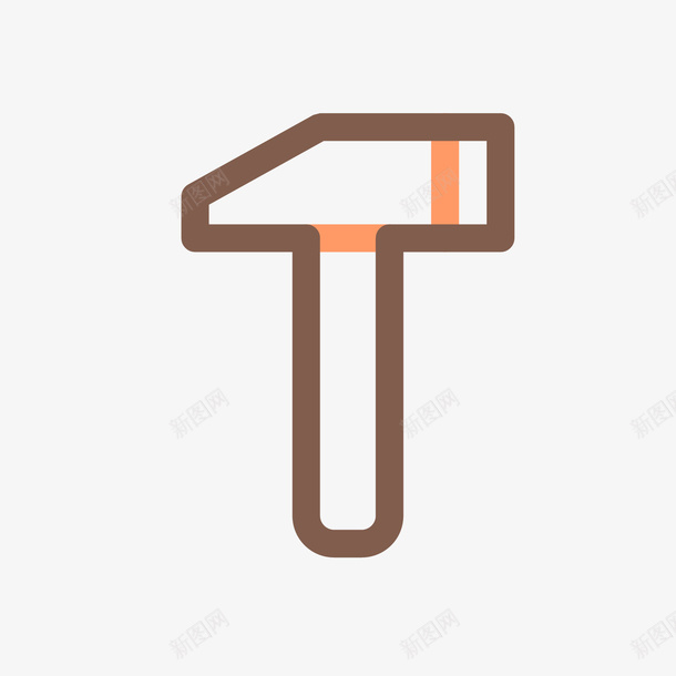 卡通棕色线条工具锤子png免抠素材_88icon https://88icon.com 卡通 工具 棕色 线条 锤子