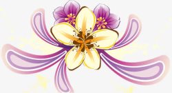 手绘紫色教师节花朵素材
